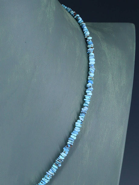 Navajo 20" Natural Golden Hill Turquoise Beaded Necklace - PuebloDirect.com