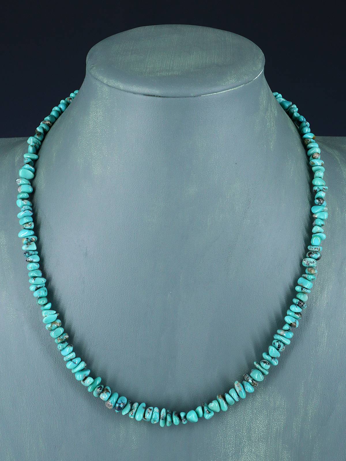Navajo 20" Single Strand Campitos Turquoise Necklace - PuebloDirect.com