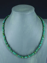 21" Navajo Single Strand Natural Lone Mountain Turquoise Necklace - PuebloDirect.com