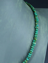 21" Navajo Single Strand Natural Lone Mountain Turquoise Necklace - PuebloDirect.com