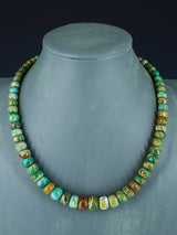 19" Single Strand Graduated Sky Horse Turquoise Necklace - PuebloDirect.com