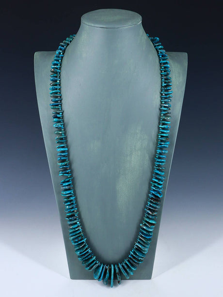 Native American 34" Turquoise Tear Drop Necklace - PuebloDirect.com