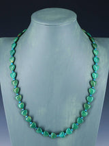 Navajo 24" Single Strand Turquoise Heart Necklace - PuebloDirect.com