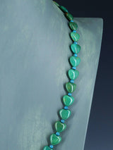 Navajo 24" Single Strand Turquoise Heart Necklace - PuebloDirect.com