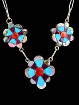 Colgante Zuni Thunderbird de plata de ley con varias piedras
