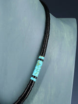 Native American Santo Domingo Turquoise and Jet Necklace