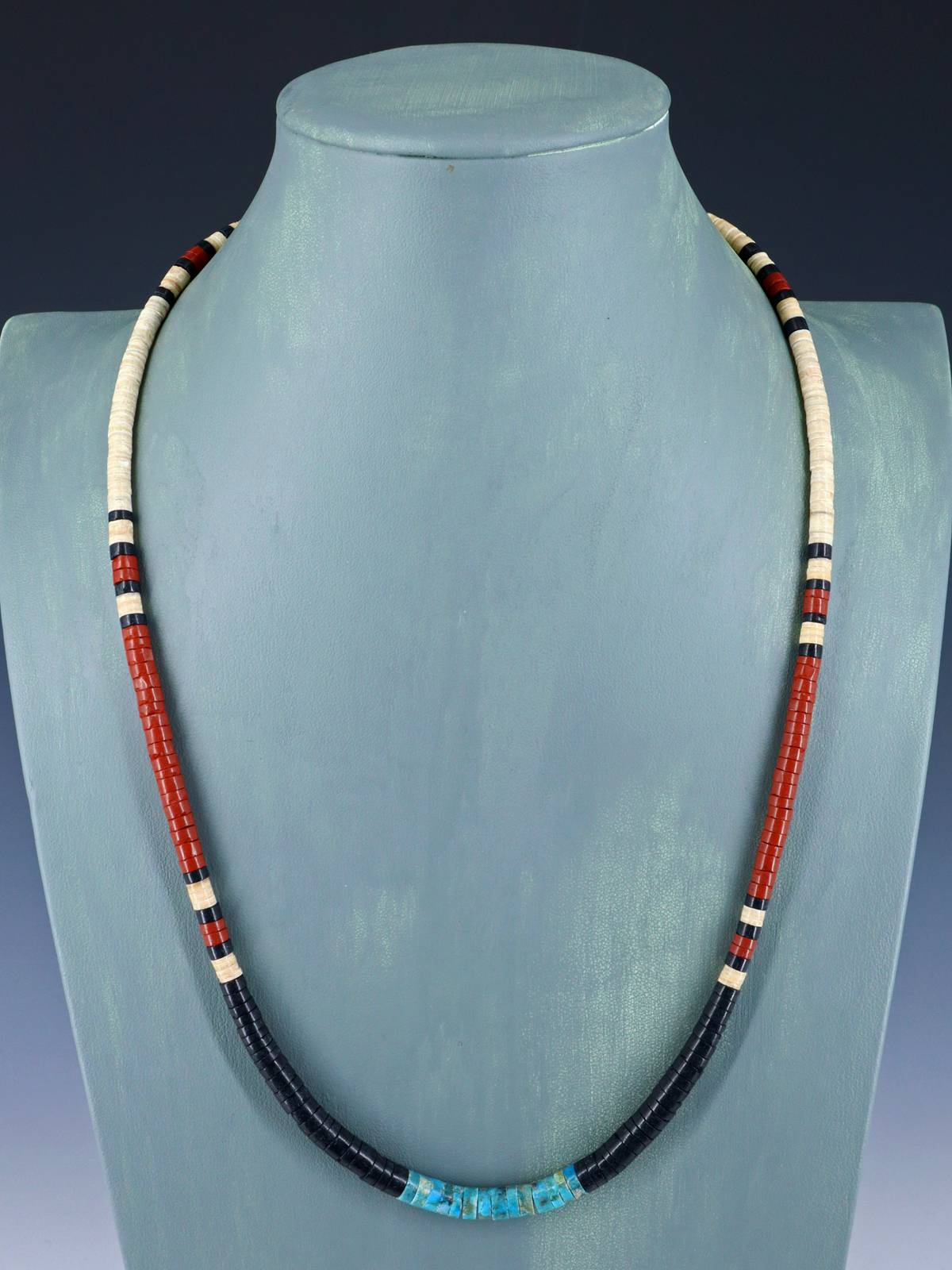 Native American Shell Heishi Single Strand Necklace
