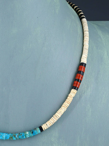 Native American Shell Heishi Single Strand Necklace