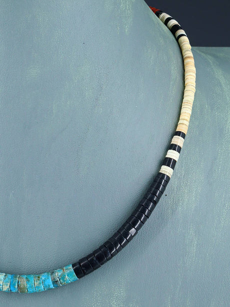 Native American Shell Heishi Single Strand Necklace