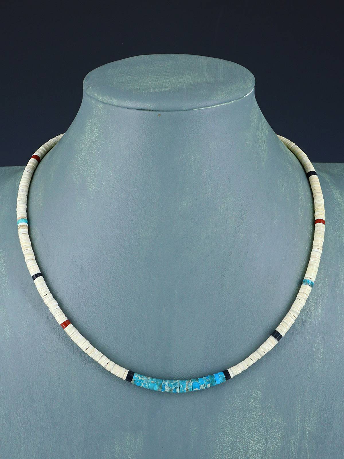 Native American Shell Heishi Single Strand Necklace