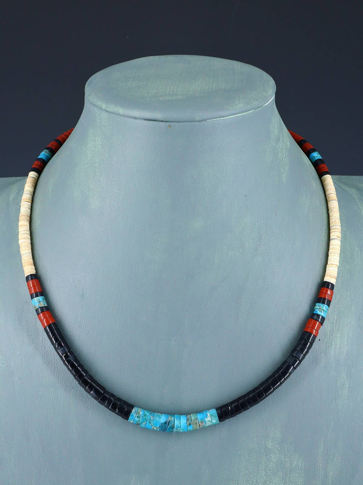 Native American Shell Heishi Single Strand Necklace