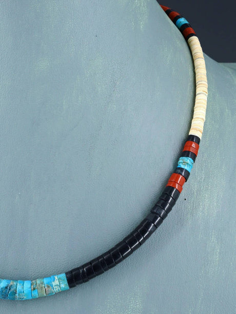 Native American Shell Heishi Single Strand Necklace