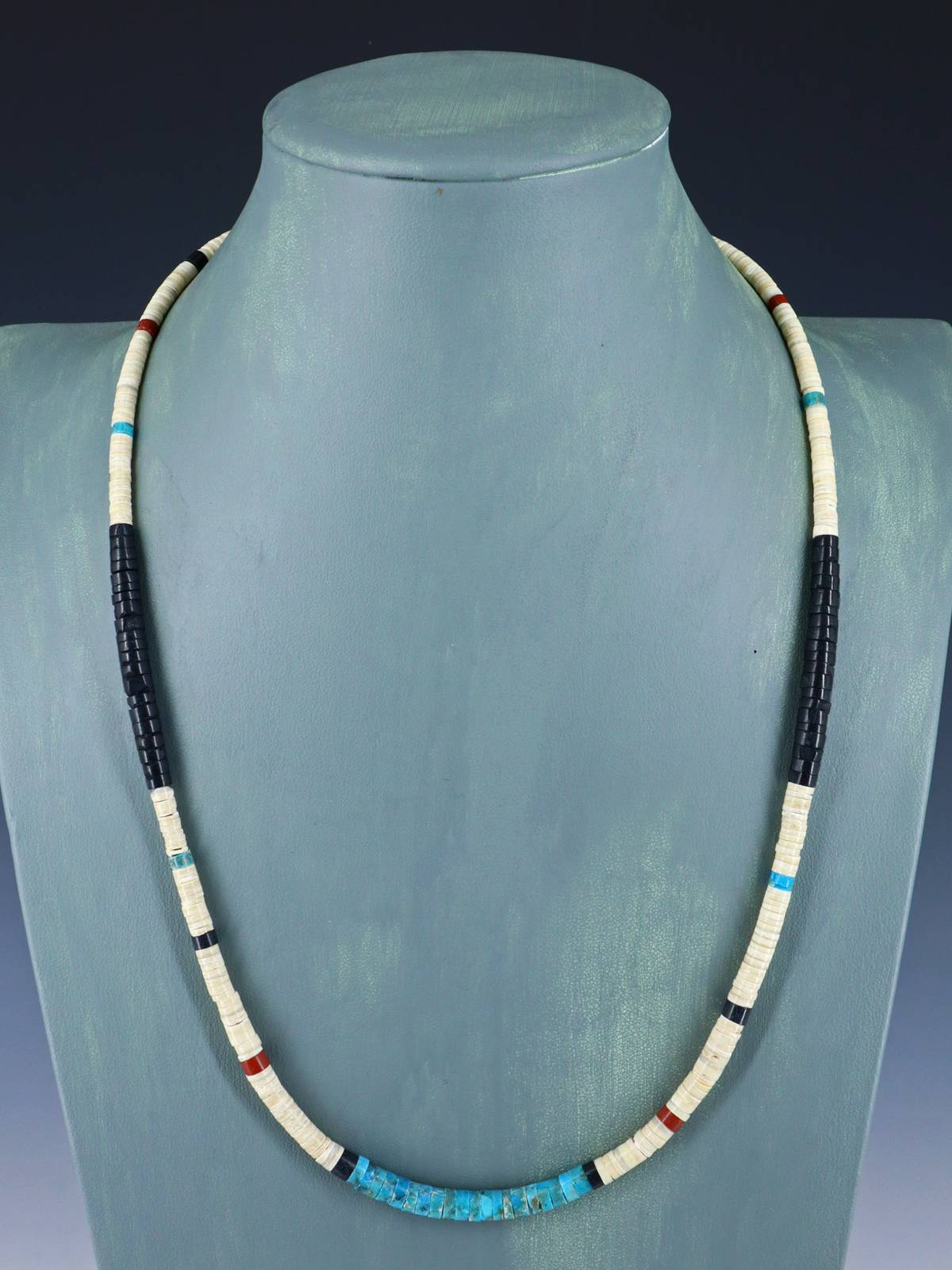 Native American Shell Heishi Single Strand Necklace