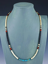 Collar de concha y turquesa de nativo americano de 18"