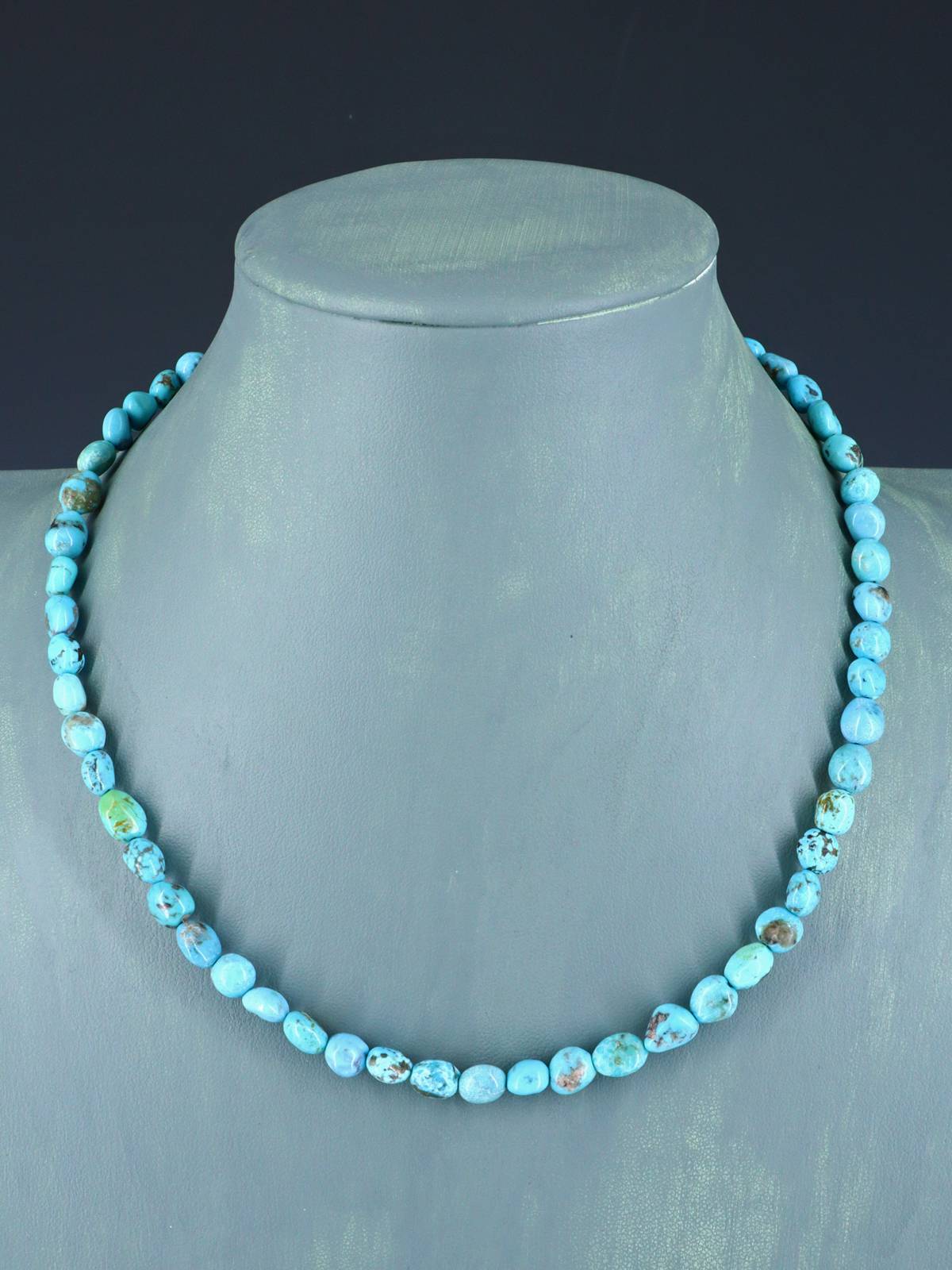 18" Navajo Single Strand Turquoise Nugget Necklace