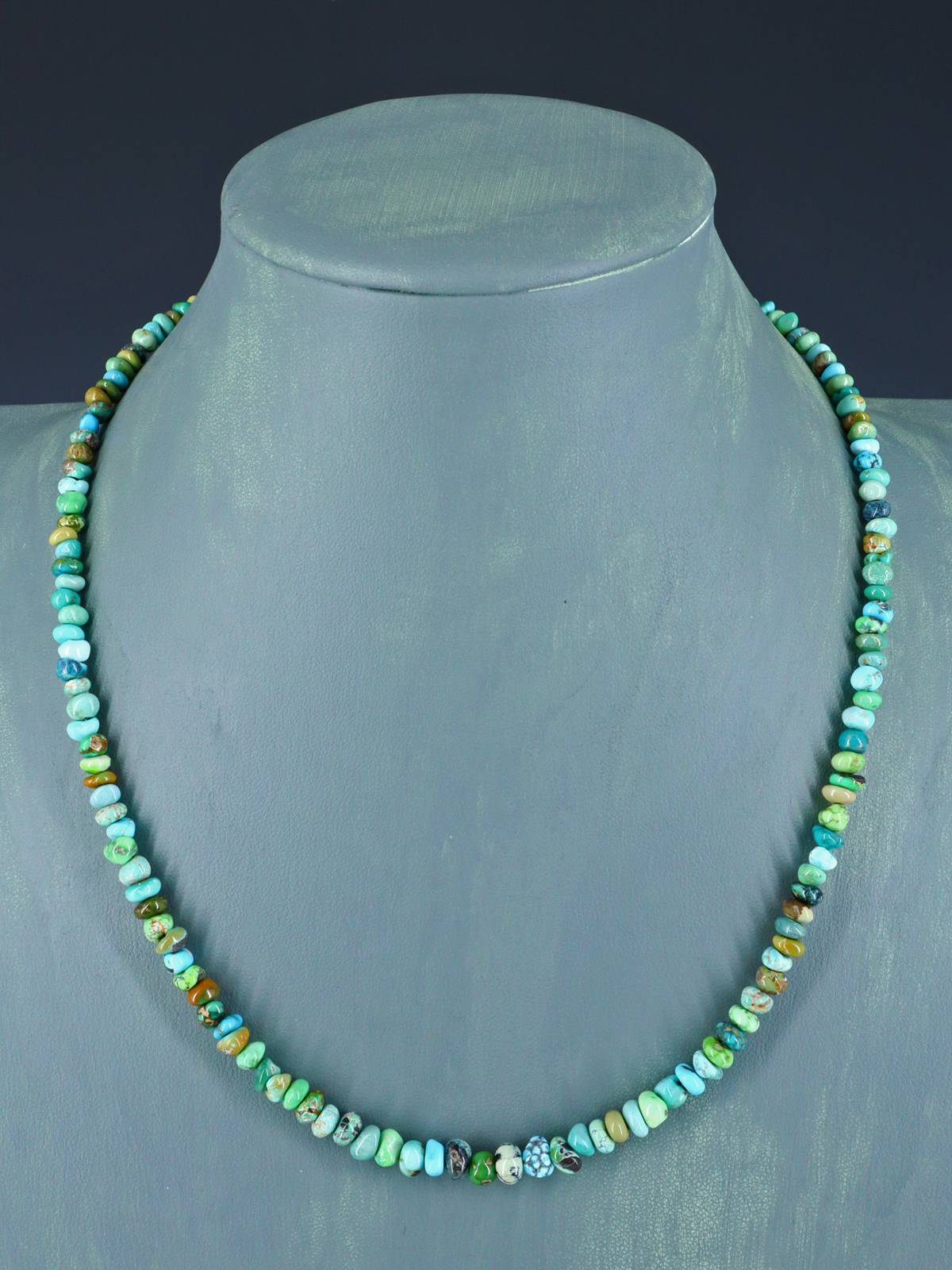 20" Single Strand Natural Carico Lake Turquoise Necklace