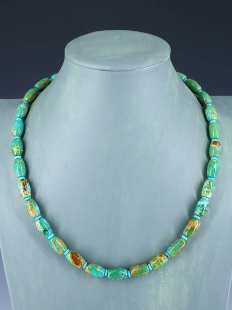 Navajo Single Strand Turquoise Rounded Bead Necklace - PuebloDirect.com