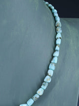 20" Navajo Single Strand Larimar Nugget Necklace