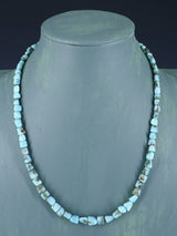 20" Navajo Single Strand Larimar Nugget Necklace - PuebloDirect.com