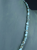 20" Navajo Single Strand Larimar Nugget Necklace - PuebloDirect.com