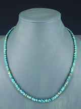 20" Navajo Single Strand Lone Mountain Turquoise Necklace