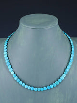 19" Navajo Single Strand Turquoise Disc Necklace - PuebloDirect.com
