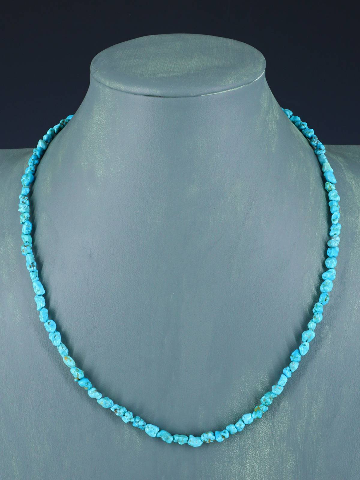 Navajo 20" Single Strand Sleeping Beauty Turquoise Necklace