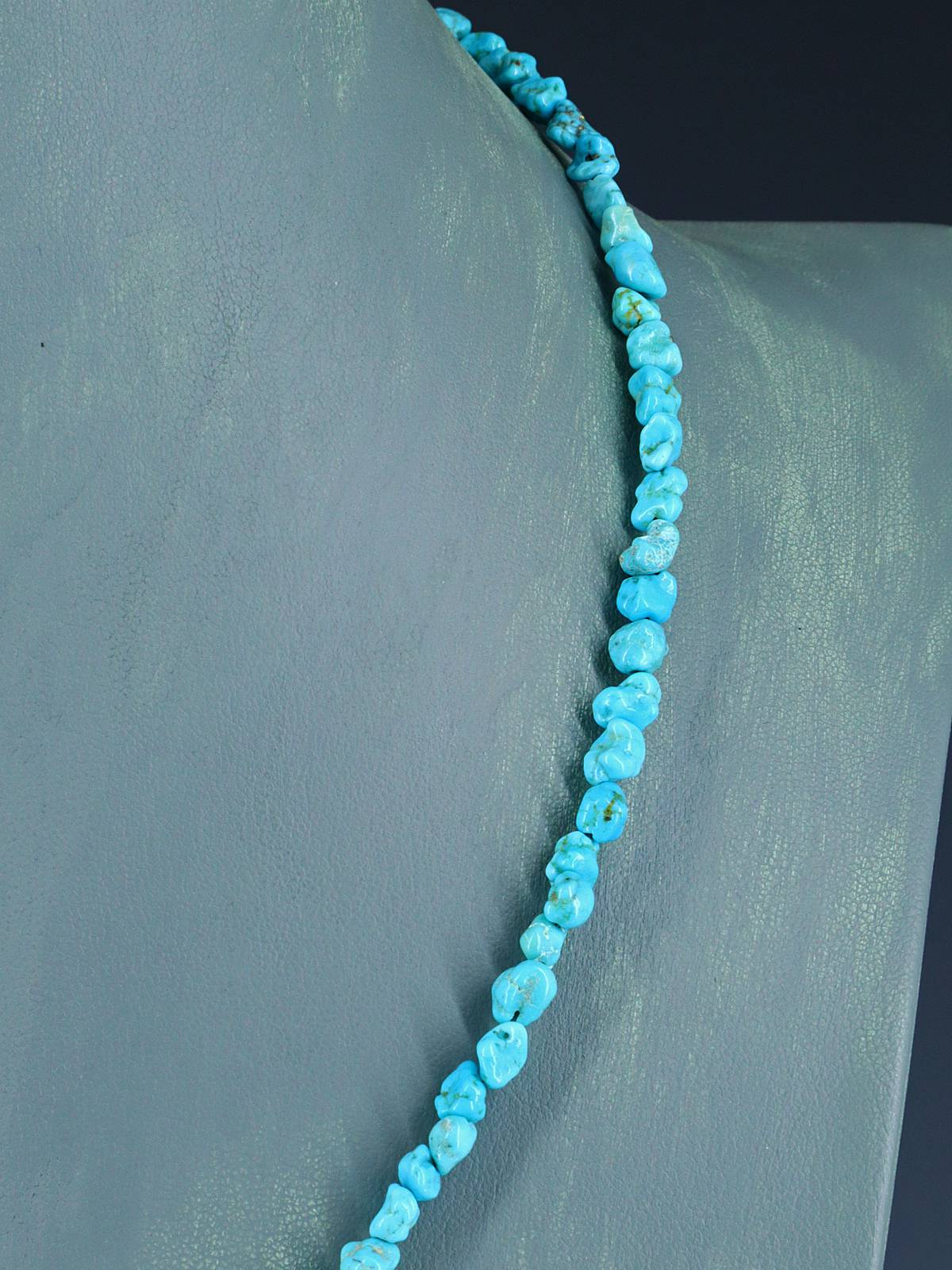 Navajo 20" Single Strand Sleeping Beauty Turquoise Necklace