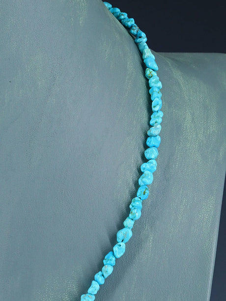 Navajo 20" Single Strand Sleeping Beauty Turquoise Necklace