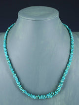 20" Navajo Single Strand Natural Lone Mountain Turquoise Necklace