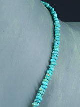 20" Navajo Single Strand Natural Lone Mountain Turquoise Necklace