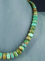 19" Single Strand Graduated Sky Horse Turquoise Necklace - PuebloDirect.com