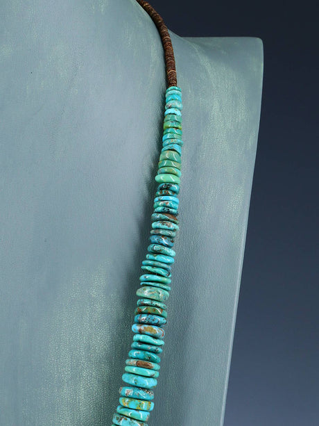 Navajo 25" Single Strand Graduated Turquoise Necklace - PuebloDirect.com