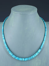 18" Navajo Single Strand Graduated Turquoise Necklace