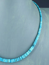 18" Navajo Single Strand Graduated Turquoise Necklace