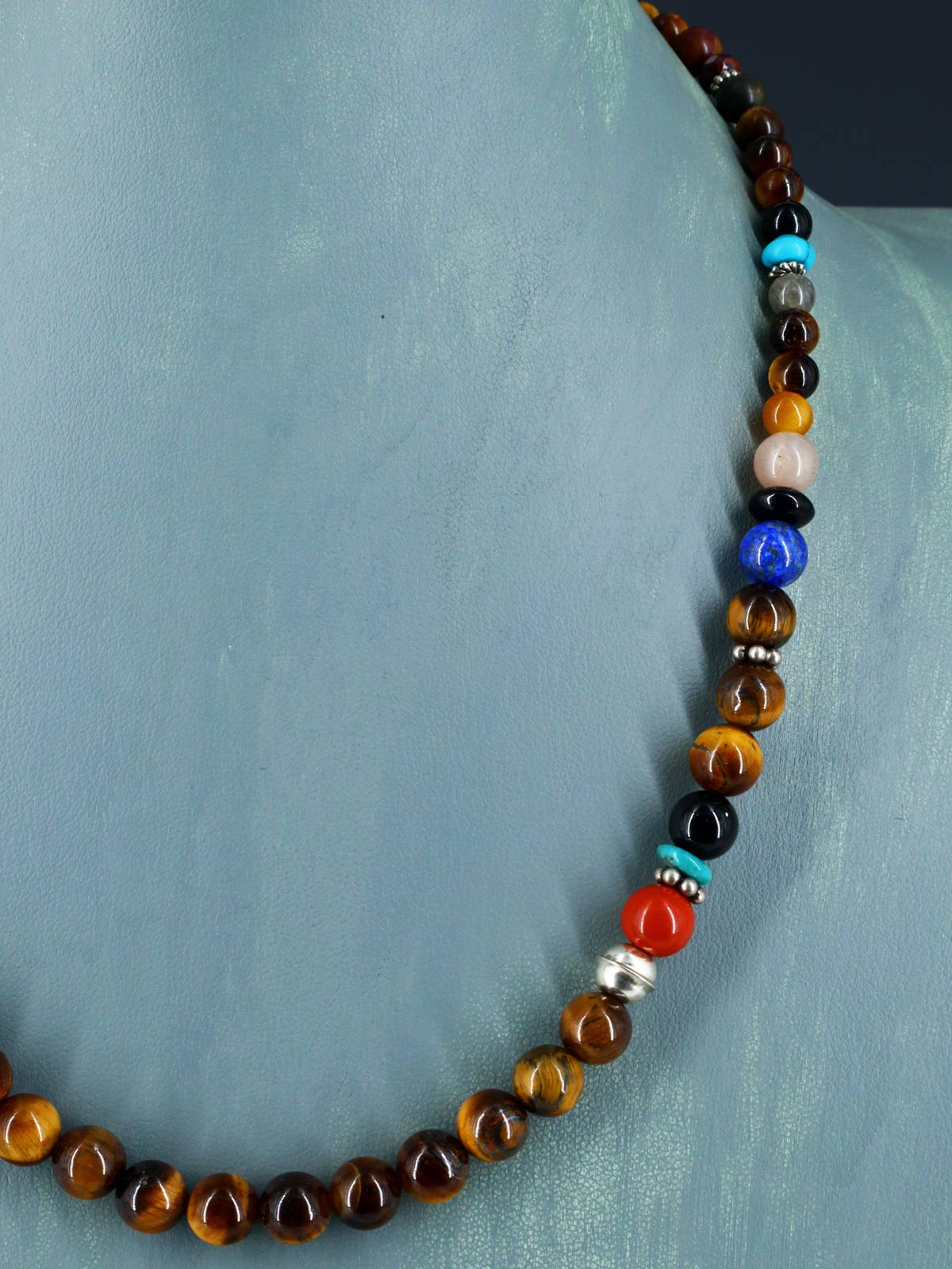 20" Navajo Single Strand Tiger Eye Necklace