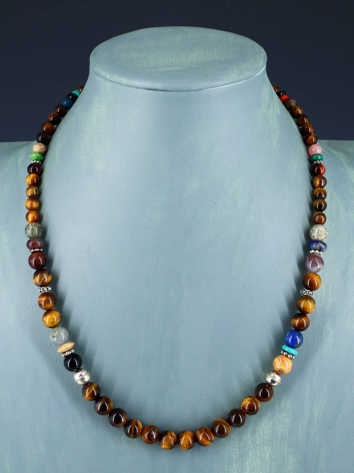 20" Navajo Single Strand Tiger Eye Necklace
