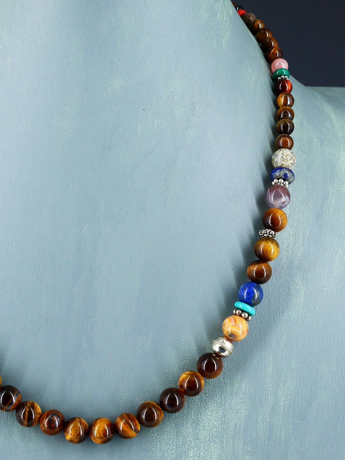 20" Navajo Single Strand Tiger Eye Necklace