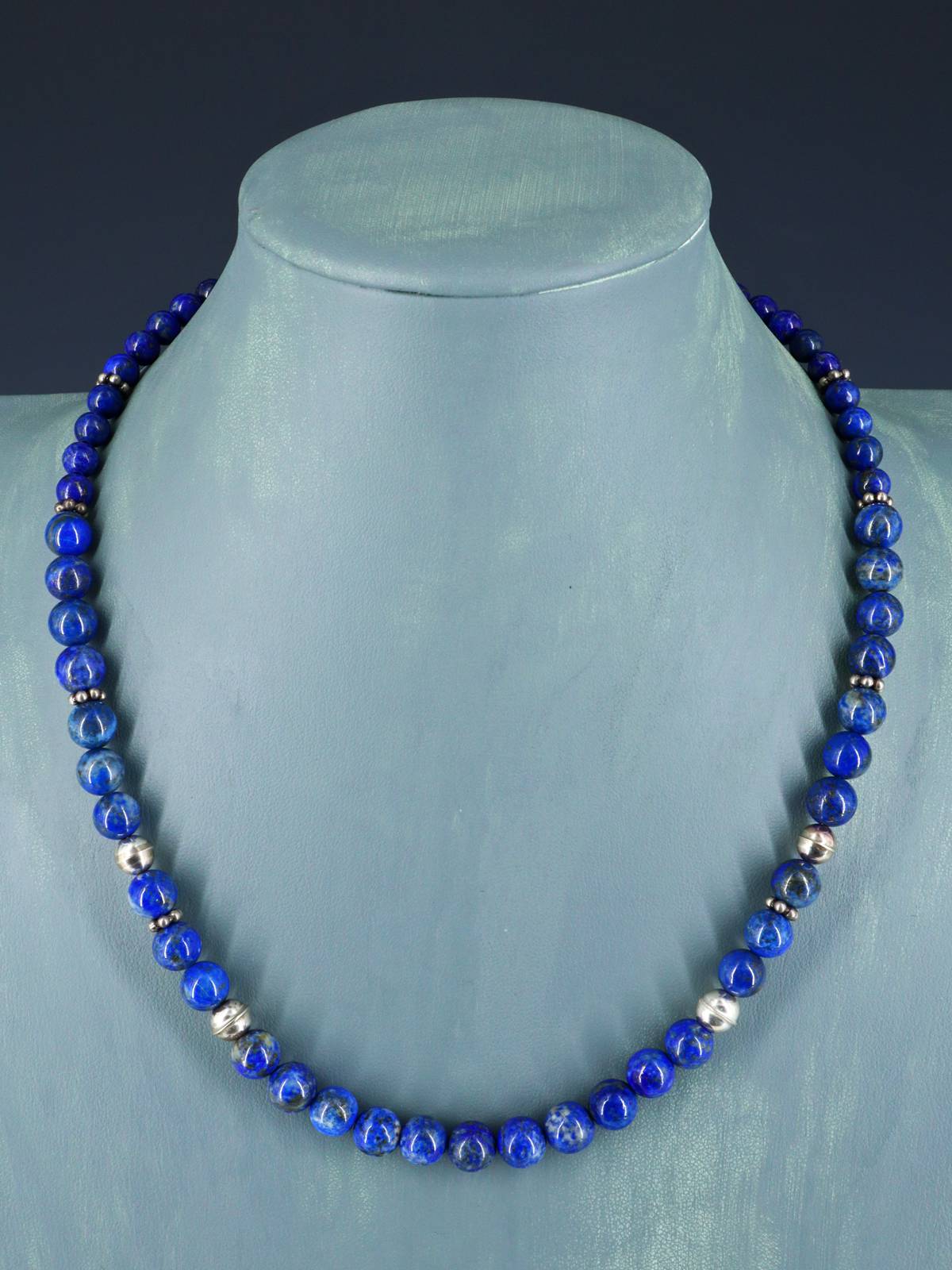 20" Navajo Single Strand Lapis Necklace
