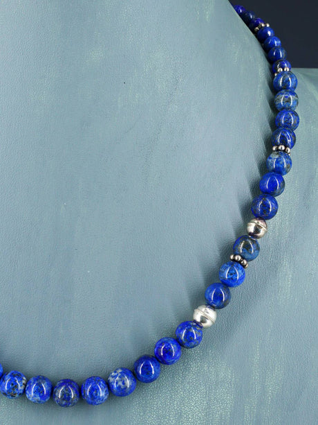 20" Navajo Single Strand Lapis Necklace