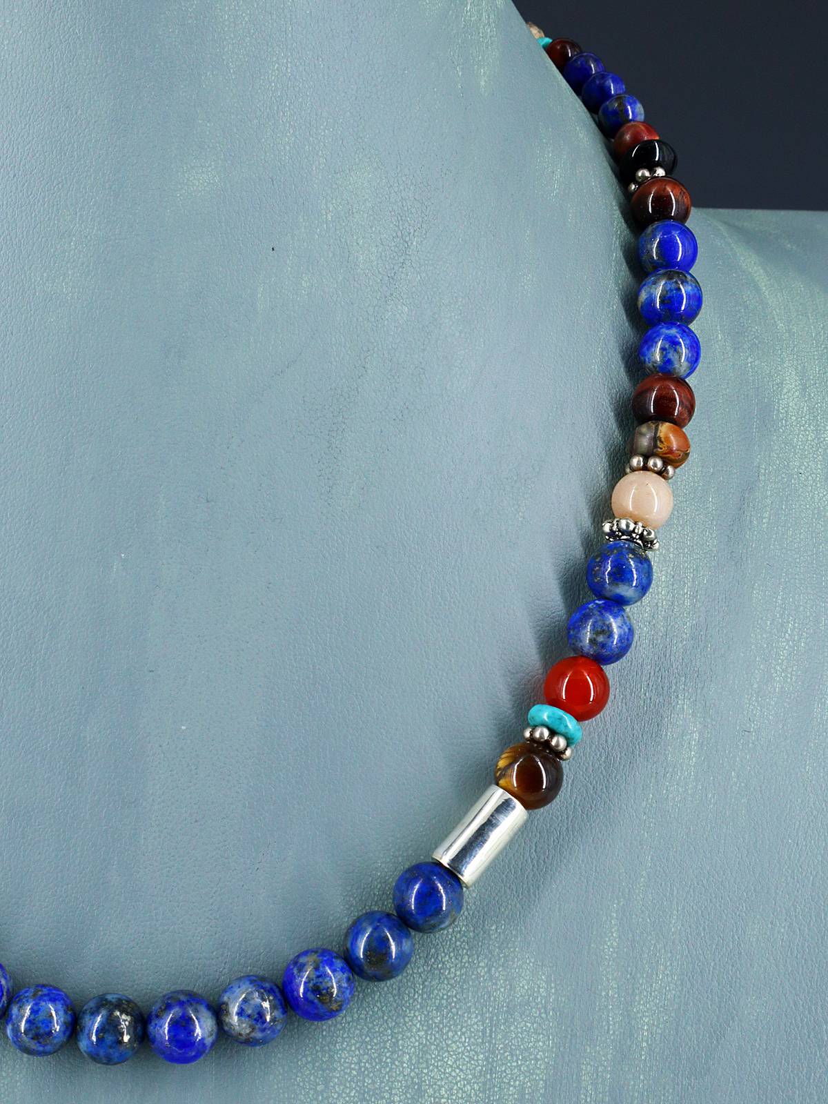20" Navajo Single Strand Lapis Necklace