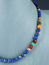 20" Navajo Single Strand Lapis Necklace