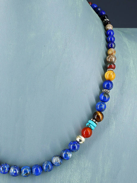 20" Navajo Single Strand Lapis Necklace