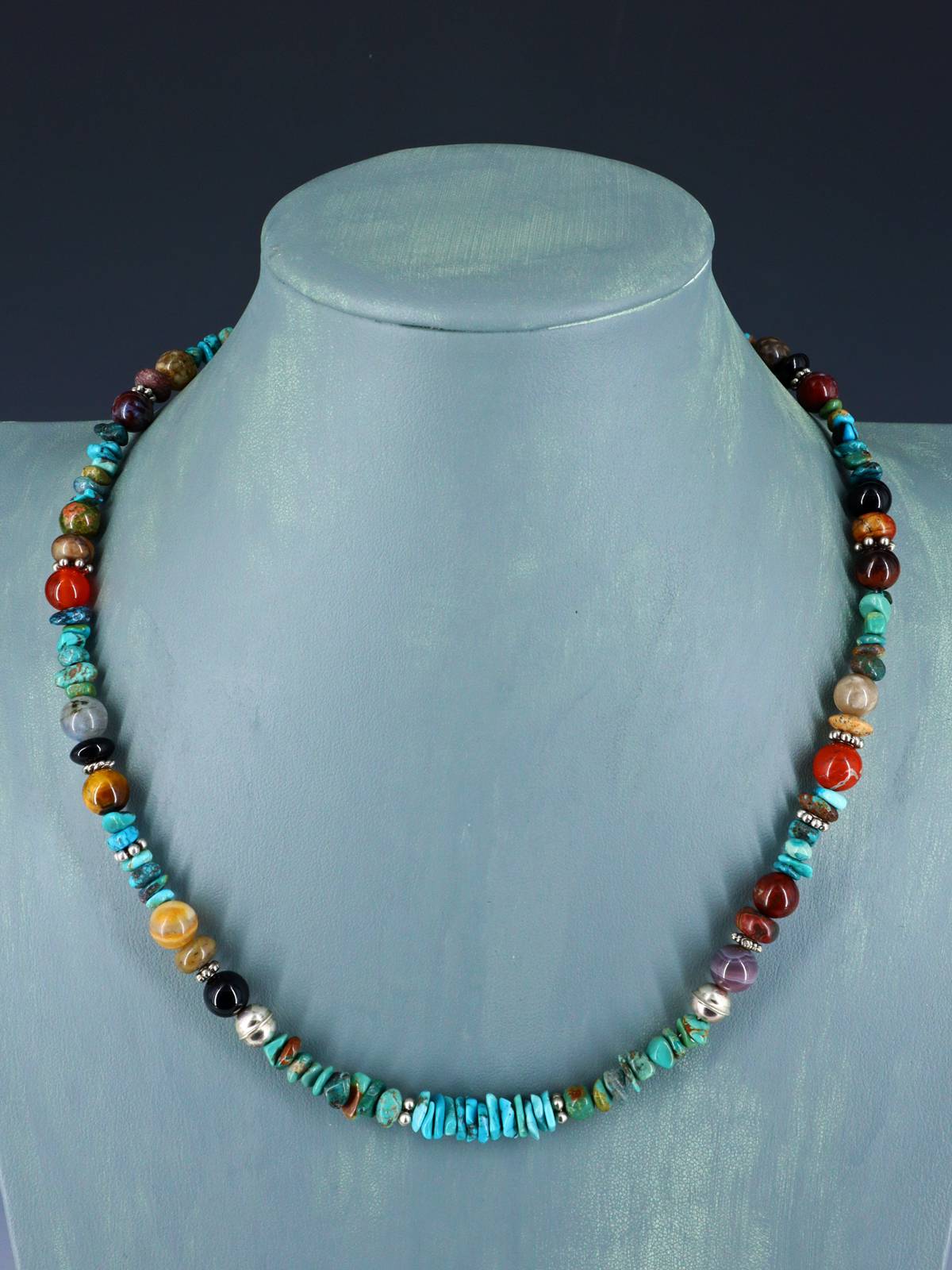 20" Navajo Single Strand Turquoise Necklace