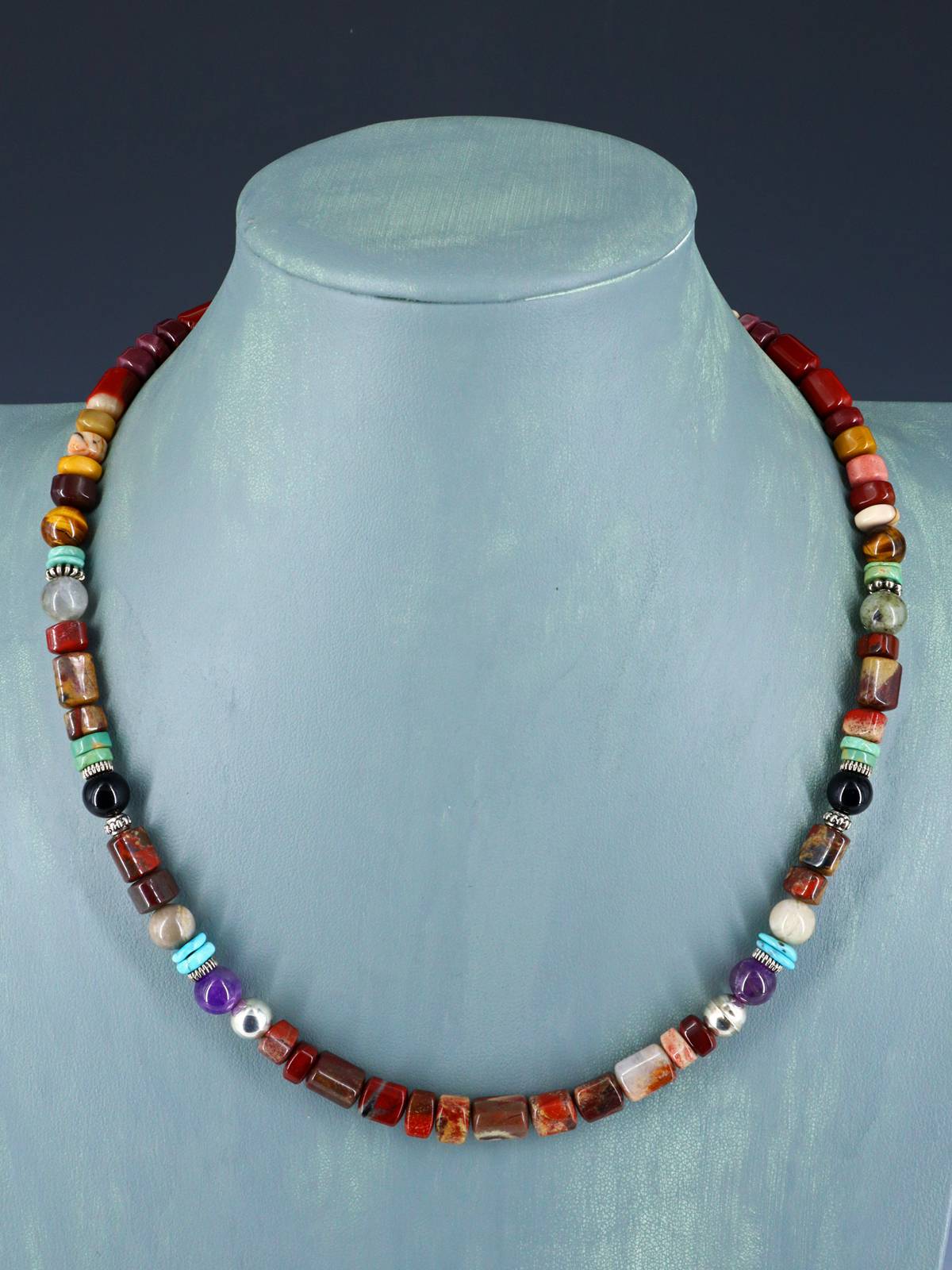20" Navajo Single Strand Multistone Necklace