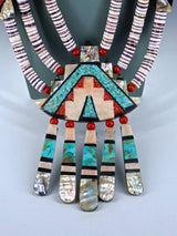 Large Santo Domingo Wampum Shell Mosaic Inlay Necklace