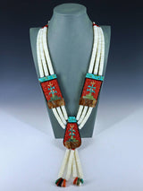 Santo Domingo Mother of Pearl Mosaic Inlay Pictorial Necklace