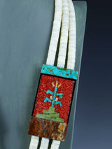 Santo Domingo Mother of Pearl Mosaic Inlay Pictorial Necklace