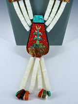 Santo Domingo Mother of Pearl Mosaic Inlay Pictorial Necklace