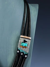 Santo Domingo Black Jet Mosaic Inlay Thunderbird Necklace